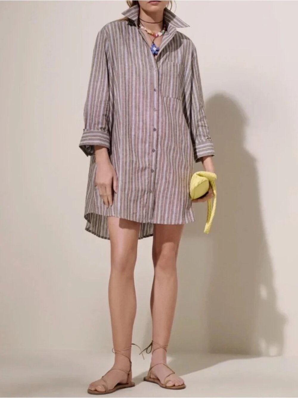 Tuckernuck Summer Stripe Linen Carlotta Shirt Dress, XXS, NWT
